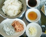 *ジャコとガーリックにぎり*作り方1写真