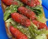 ソーセージとレタスのマヨ炒めトースト！作り方8写真