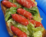ソーセージとレタスのマヨ炒めトースト！作り方7写真