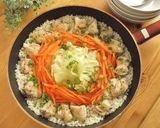 ダシダで！鶏キャベツ　フライパンパエリア作り方11写真