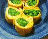 菜の花の薄焼き卵巻き作り方8写真