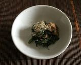 グリーンバナナの粉つみれ擬と春菊の常備菜作り方11写真