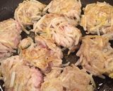 簡単！豚肉ともやしのははつゆハンバーグ作り方4写真