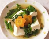 簡単一品！菜の花と豆腐の生姜醤油あんかけ作り方3写真