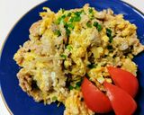 豚肉と玉ねぎの“夕飯”スクランブルエッグ作り方7写真