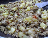 ゴボウとジャガイモと挽肉の味噌炒めごはん作り方5写真