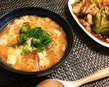 キムチスープ！豆腐入りかき卵汁風作り方2写真