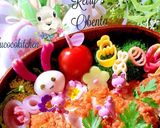 イースターうさぎフライドチキン玄米弁当作り方2写真