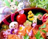 イースターうさぎフライドチキン玄米弁当作り方3写真