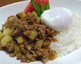ゴボウとジャガイモと挽肉の味噌炒めごはん作り方6写真