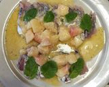 鯵のカルパッチョ 桃とチーズのソース作り方8写真
