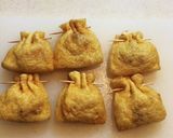 モチっとキムチ納豆の巾着焼き作り方5写真