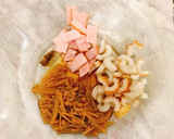 和えるだけ☆ちくわとハムのなめ茸パスタ作り方3写真