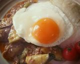茄子とピーマンの麻婆目玉焼きのせプレート作り方7写真