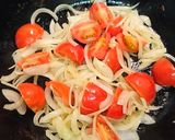 新玉ねぎとトマトのパスタ作り方1写真