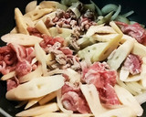 竹の子と豚肉の炒め煮でカツオ節ふんわり♪作り方1写真