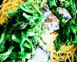 菜の花とさば缶のペペロンチーノパスタ♪作り方9写真