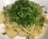 ゴロゴロ筍と芹で春の出会いスパゲッティ作り方7写真