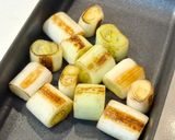 簡単節約夕食副菜弁当に。ちくわと長ネギの甘辛焼き作り方2写真