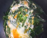 煎酒で3分料理！にらとかの野菜の卵とじ作り方2写真