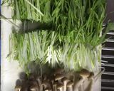 しめじと水菜の厚切りベーコンカルボナーラ作り方2写真