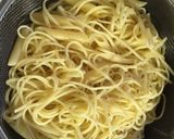 しめじと水菜の厚切りベーコンカルボナーラ作り方4写真