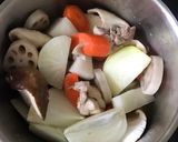 鶏もも肉と根菜の煮物作り方3写真