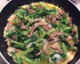 豚肉とわさび菜の玉子炒め作り方3写真