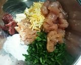 鶏のささみと鶏挽き肉で梅シソチーズつくね作り方3写真