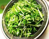 水菜と鶏ササミのヘルシーサラダ☆作り方1写真