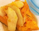 りんごとかぼちゃのホットケーキ作り方1写真