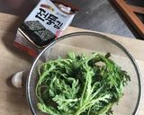 海苔と胡麻油香る春菊生サラダ☆作り方1写真