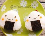 キャラ弁☆三角おにぎりちゃん弁当作り方4写真