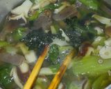 和食＊ワカメと蒟蒻 チンゲン菜のお味噌汁作り方8写真