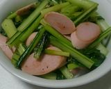 １品に！小松菜と魚肉ソーセージのソテー作り方7写真