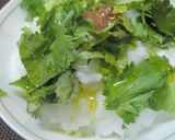 ちょい足し★お粥の梅パクチーオリーブ油掛作り方3写真