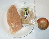 鶏むね肉と玉葱のかき揚げ風♪簡単揚げない作り方1写真