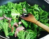 わさび菜のベーコン炒め☆作り方5写真