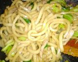 蒸し鶏の焼きうどん作り方5写真