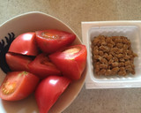 納豆とトマトのわさび和えのご飯作り方1写真