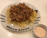 ハマる美味さ！黄金の味で豚焼肉＋パスタ作り方10写真