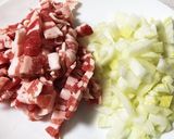 豚バラと玉ねぎの☆オムレツ☆作り方1写真