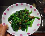 豆腐とほうれん草の肉みそいため作り方3写真