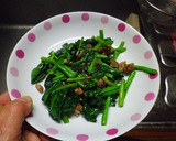 豆腐とほうれん草の肉みそいため作り方3写真