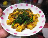 豆腐とほうれん草の肉みそいため作り方5写真