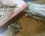 根三つ葉の根っこと茎のきんぴら風作り方1写真