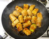 白ねぎでかさ増し！豚ばら薄切り肉角煮の味作り方10写真