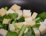 簡単5分！厚揚げと小松菜のめんつゆ生姜煮作り方1写真