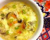 簡単節約！ふわふわ卵としめじの中華スープ作り方11写真