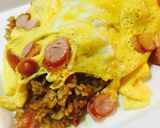 ランチ♡ドライカレーのサラダオムライス作り方6写真